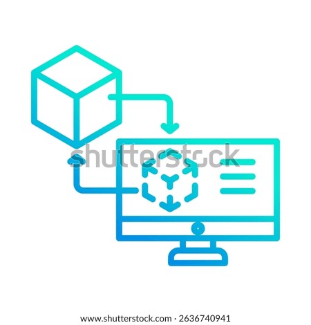 Digital Twin Icon Element For Design