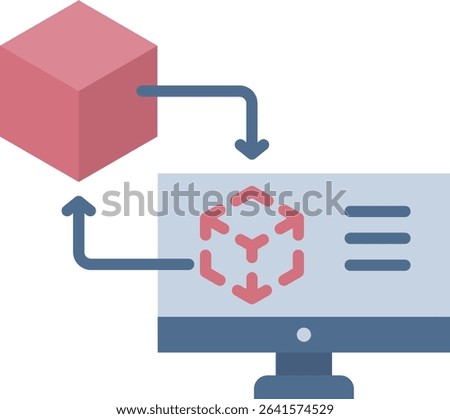 Digital Twin Icon Element For Design