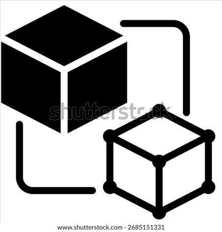 Digital Twin Icon Element For Design
