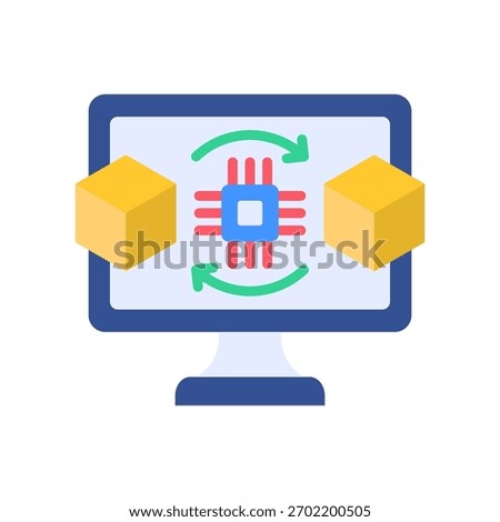 Digital Twin Icon Flat Vector Illustration