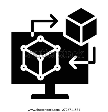 Digital Twin Icon Glyph Design Vector Illustration