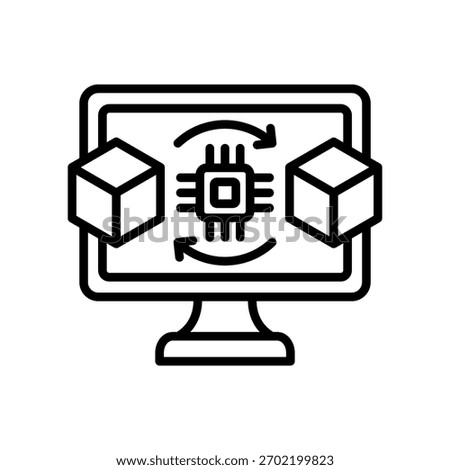 Digital Twin Icon Line Vector Illustration