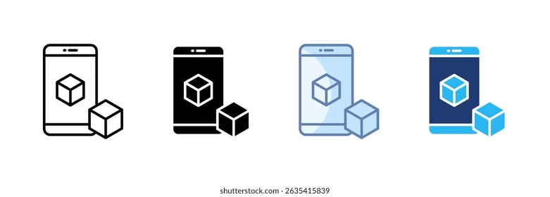 Digital Twin Icon Set Colección de estilo múltiple