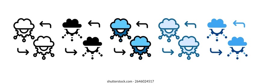 Digital Twin Icon Set Multiple Style Collection