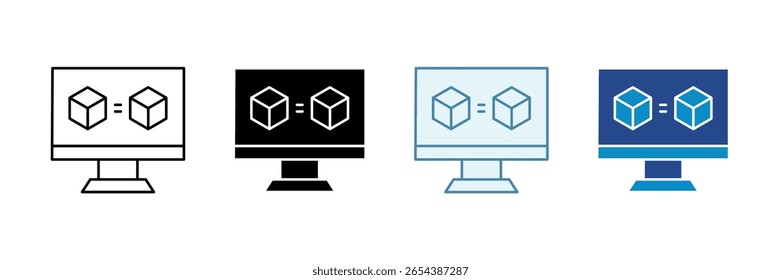 Digital Twin Icon Set Colección de estilo múltiple