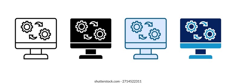 Conjunto de ícones gêmeos digitais Coleção de estilos múltiplos