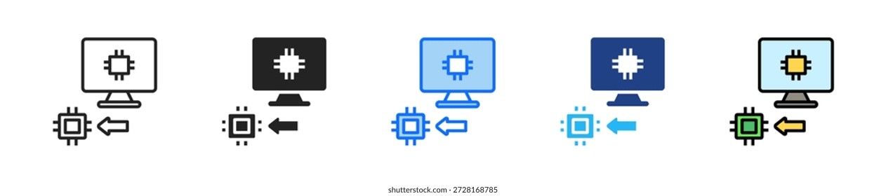 Digital Twin Icon Set Colección de estilo múltiple