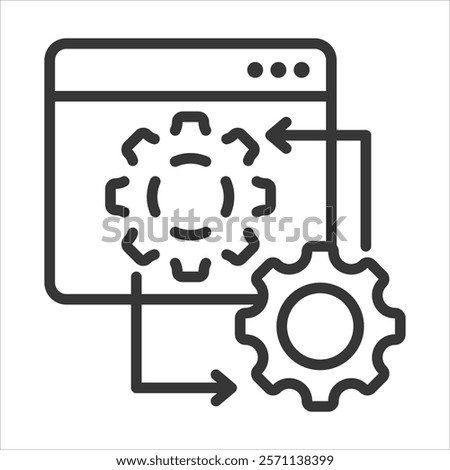 Digital Twin Icon Vector Illustration Outline