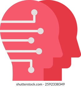 Digital Twin Icon for Virtual Simulation and Smart Systems. Flat icon