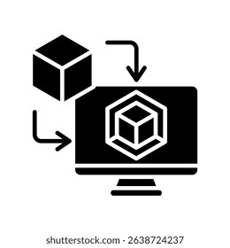 Digital Twin mini illustration glyph icon, use for research and development, education, industry, UI, UX kit, app and web development, digital or print.
