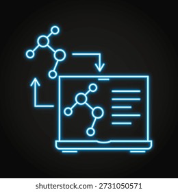 Digital twin model neon icon. Vector illustration