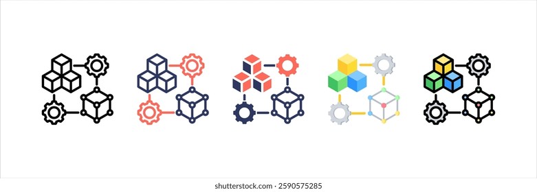 Digital Twin Multi Style Icon Set