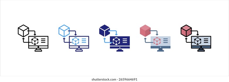 Digital Twin Multi Style Icon Set