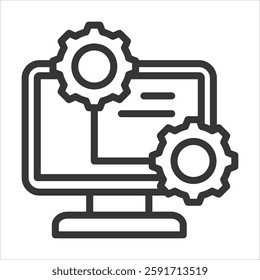 Digital Twin Outline Icon Vector Illustration