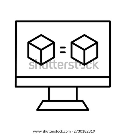 Digital Twin Outline Icon Vector Illustration