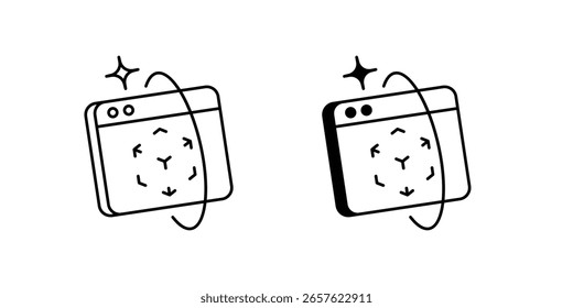 Icono de conjunto doble digital con Vector de fondo blanco Ilustración de stock