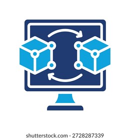 Icono de Tecnología gemela digital Ilustración vectorial mixta