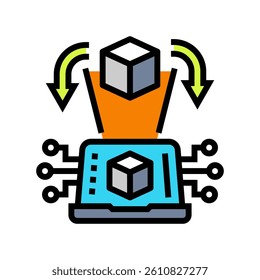digital twin technology industry 5 color icon vector. digital twin technology industry 5 sign. isolated symbol illustration