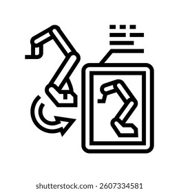 digital twin technology industry line icon vector. digital twin technology industry sign. isolated contour symbol black illustration