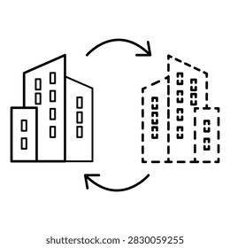 Digital Twin Vector Icon Representing Intelligent Digital Replica