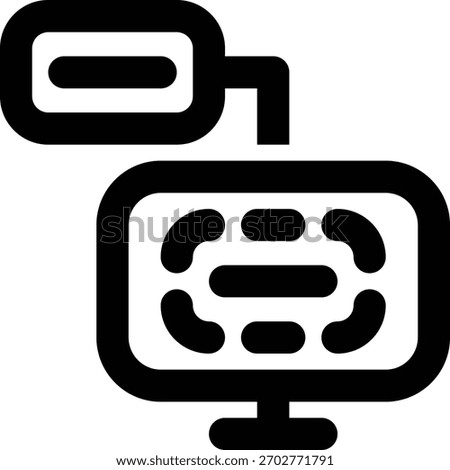 Digital Twin, Virtual Twin, Digital Replica Outline Icon