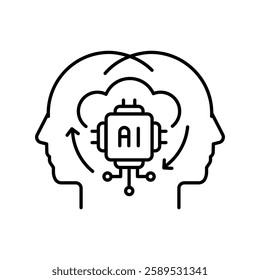 digital twins line icon. Vector isolated element. Editable stroke.