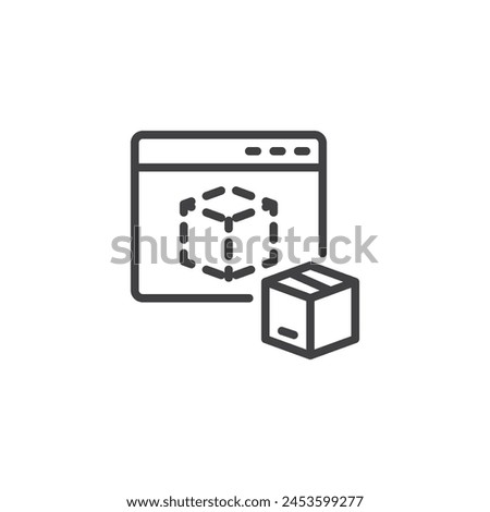 Digital Twins Model line icon. linear style sign for mobile concept and web design. Website and parcel box outline vector icon. Symbol, logo illustration. Vector graphics