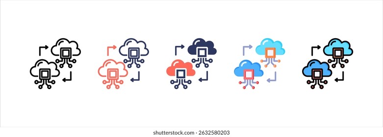 Digital Twins Multi Style Icon Set