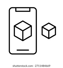Digitale Zwillinge Umrisssymbol Vektorgrafik