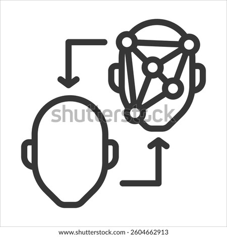Digital Twins Outline Icon Vector Illustration