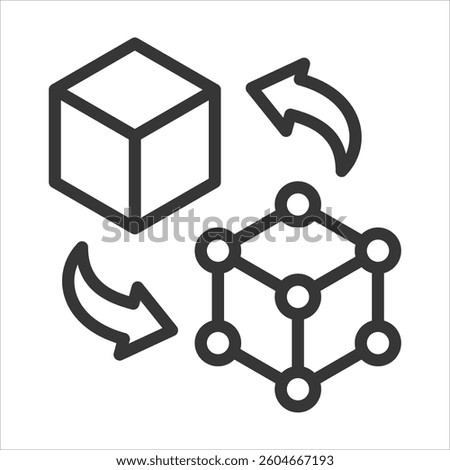Digital Twins Outline Icon Vector Illustration