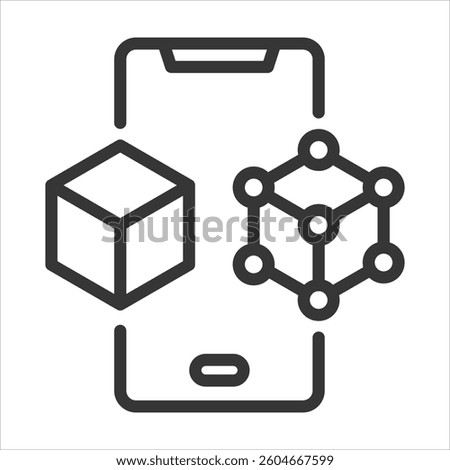 Digital Twins Outline Icon Vector Illustration