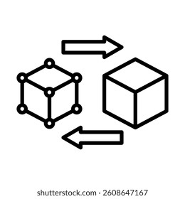 Digital Twins Vector Line Icon Design