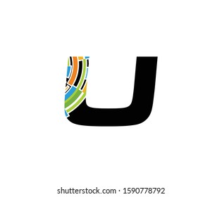 Digital U Letter Technology Logo, Creative U Data Icon.