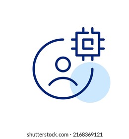 Digital user profile. Pixel perfect, editable stroke line art icon