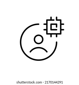 Digital user profile. Pixel perfect, editable stroke line icon