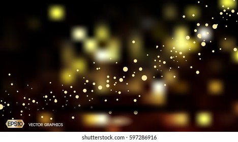 Digital Vector Abstract bokeh Background with sparkles and lights. Ready for product placement and infographic, poster, ads, print or magazine
