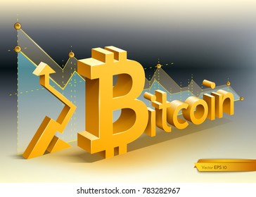 Digital vector bitcoin cryptocurrency chart diagram graphic payments money transfers financial concepts