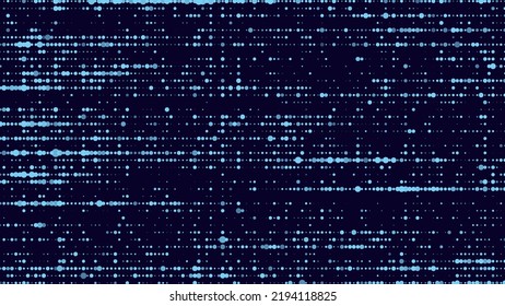 Digital vector blue matrix. Futuristic dots background. Cyber texture with particles different size. Technology illustration.