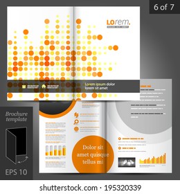 Digital vector brochure template design with red and yellow round elements