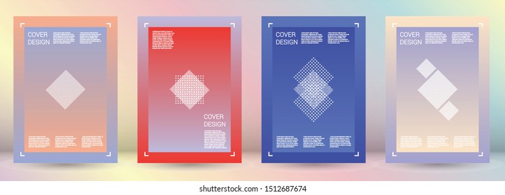 Digital Vector Geometric Cover Design with Gradient and Abstract Lines and Figures for your Business. Magazine Design with Hologram, Gradient Effect for Disco Party.