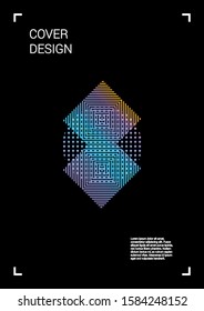 Digital Vector Geometric Cover Design with Gradient and Abstract Lines and Figures for your Business. Leaflet Design with Hologram, Gradient Effect for Presentation.