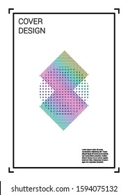 Digital Vector Geometric Cover Design with Gradient and Abstract Lines and Figures for your Business. Placard Design with Hologram, Gradient Effect for Annual Report.