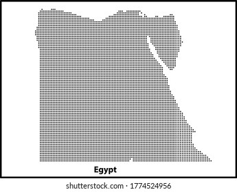 Digital vector halftone dotted map of Egypt Country isolated on White background