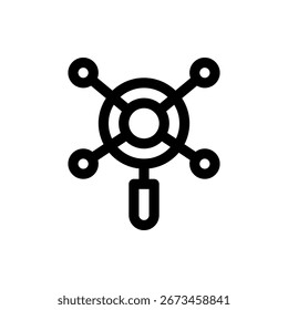 Icono de Vector digital de lupa de búsqueda, ideal para temas de investigación, análisis y exploración