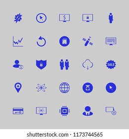 digital vector icons set. with sale, globe, businessmen and atom in set