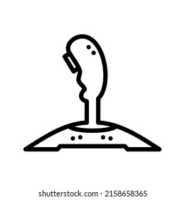 A digital vector illustration of a black joystick on a white background