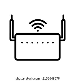 Ilustración vectorial digital de un router wifi negro en un fondo blanco