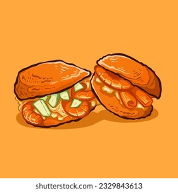 Digital vector illustration of ACARAJÉ Brazilian food