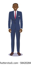Digital vector illustration business man pose standing